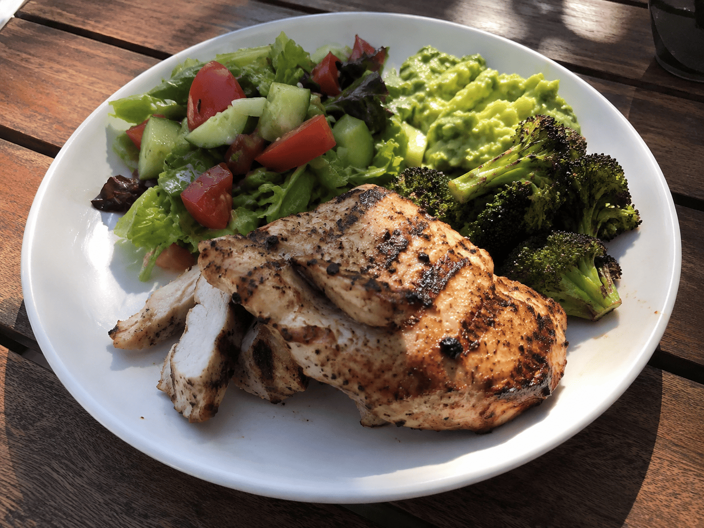 grilled chicken and veges on a plate